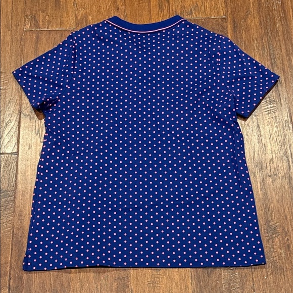 Brand New! Medium Lands' End Polo Shirt - Navy and Pink Dots - Picture 7 of 8